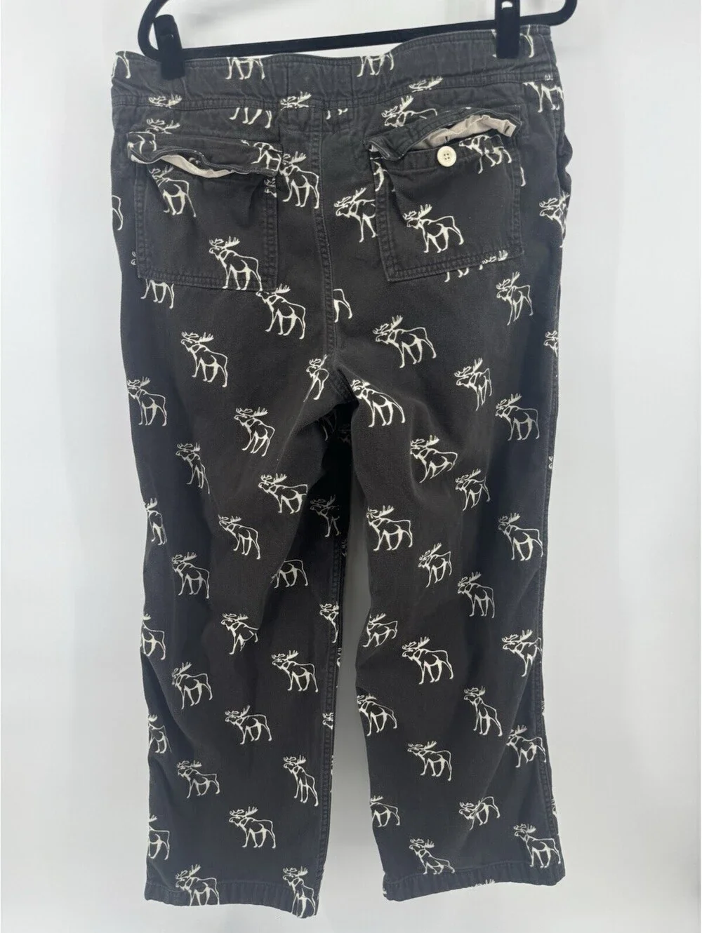 VTG Abercrombie and Fitch Pants Men’s S Charcoal  Moose Y2K Loungewear Pajama